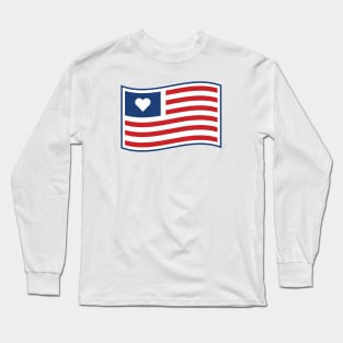 American Flag Love Shirt Long Sleeve T-Shirt